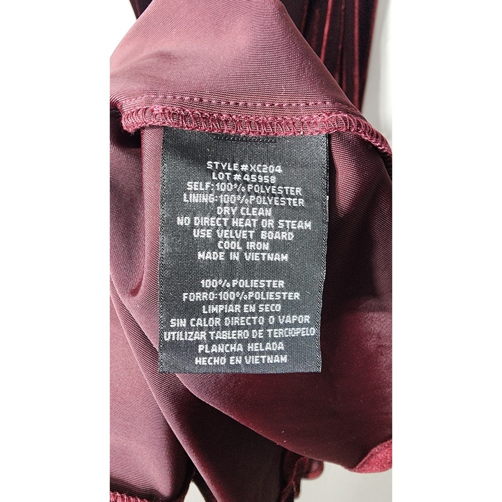 X by Xscape Velvet Gown 16 Burgundy Off Shoulder Ruched Evening Dress XC204 NEW - Picture 9 of 12